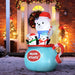 5FT Prelit Inflatable Polar Bear & Penguins in Hot Cocoa Cup with LED Lights - Outdoor Christmas Decoration - Monsta Online