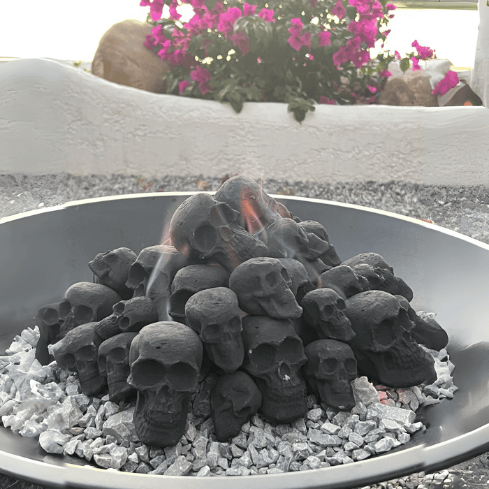 Halloween Ceramic Skull Fire Pit Decoration – 7pcs Reusable for Fireplace and Bonfire - Monsta Online