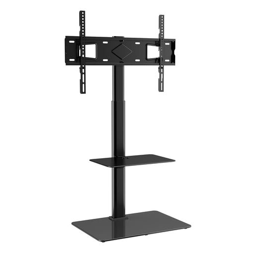 Modern Floor TV Stand with Mount 32–65 Inch with Adjustable Viewing Angle and Glass Base - Monsta Online