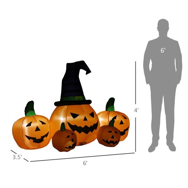 6FT Halloween Inflatable Pumpkins with LED Lights – Blow Up Yard Decoration - Monsta Online