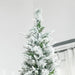 9FT Flocked Artificial Christmas Tree — 1159 Snow Pine Tips, Unlit, Auto - Open, Realistic, Metal Base - Monsta Online