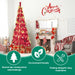 6FT Pre - Lit Red Pop - Up Artificial Christmas Tree — 150 Warm LED, Fully Decorated, Instant Setup - Monsta Online