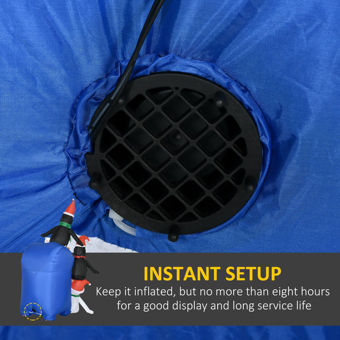 6FT Prelit Inflatable North Pole Mailbox with Penguins & Snowman and LED Lights - Outdoor Christmas Decoration - Monsta Online