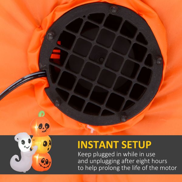 5 FT Halloween Inflatable Ghost & Pumpkin with LED Lights - Monsta Online