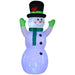 10FT Prelit Inflatable Cheerful Snowman with Black Hat and Rotating LED Lights - Outdoor Christmas Decoration - Monsta Online