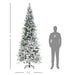 9FT Flocked Artificial Christmas Tree — 1159 Snow Pine Tips, Unlit, Auto - Open, Realistic, Metal Base - Monsta Online