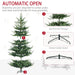 7.5FT Pencil Artificial Christmas Tree — 1218 Tips, Unlit, Auto - Open Nordic Pine, Realistic Branches, Steel Base - Monsta Online