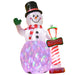 8FT Prelit Inflatable Snowman with North Pole Sign and Rotating LED Lights - Outdoor Christmas Decoration - Monsta Online