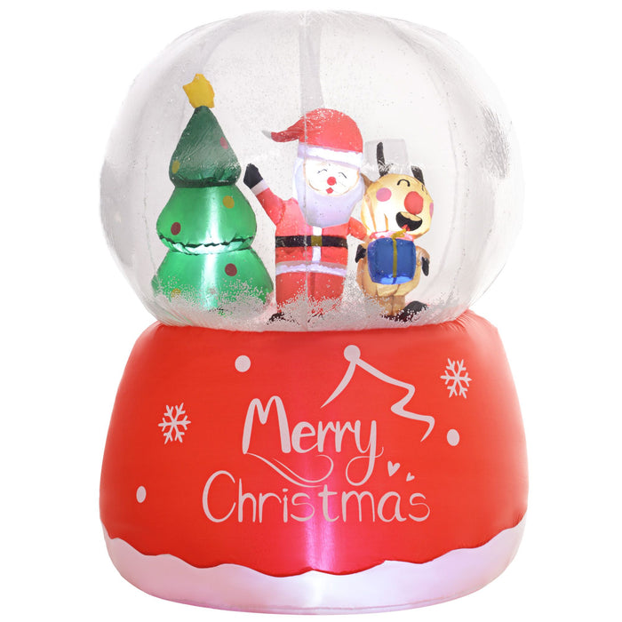 5.5FT Prelit Inflatable Christmas Crystal Ball with Santa, Reindeer & Tree and LED Lights - Outdoor Decoration - Monsta Online