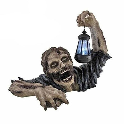 Halloween Zombie Crawling Horror Decor, Scary Led Lights Zombie Holding Lantern Outdoor Figurine Light - Monsta Online