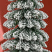 6FT Snow Flocked Pencil Artificial Christmas Tree — 395 Tips, Unlit, Slim Space - Saving, Metal Base - Monsta Online