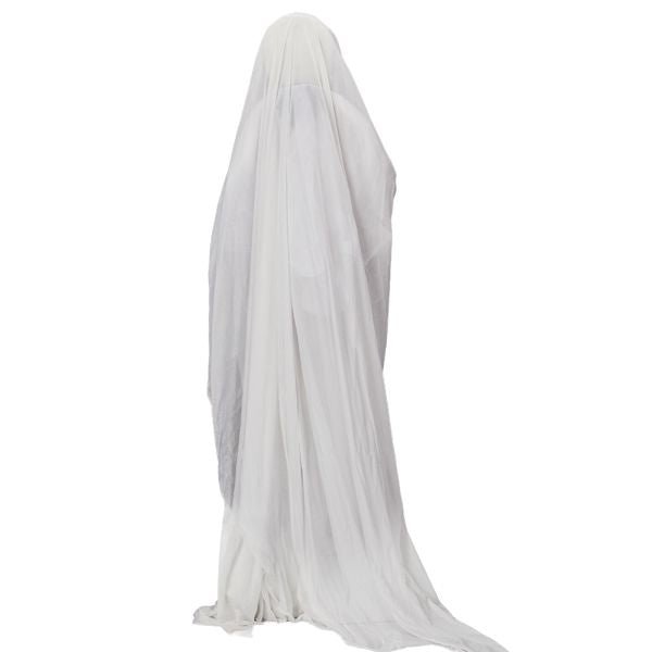 4.3ft Sound - Activated Halloween Animatronic Ghost with Trident – Green Lights and Creepy Sounds - Monsta Online