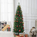 6FT Slim Pencil Artificial Christmas Tree — 618 Tips, Unlit, Space - Saving, Green, Steel Base - Monsta Online