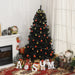 7FT Black Pencil Artificial Christmas Tree — 1346 Tips, Unlit, Auto - Open, Slim Space - Saving, Metal Base - Monsta Online
