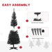 5FT Black Pencil Artificial Christmas Tree — 294 Tips, Unlit, Slim Space - Saving, Plastic Stand - Monsta Online