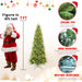 7FT Pre - Lit Slim Artificial Christmas Tree — 400 Warm LED, 1180 Tips, Pencil, Hinged, Metal Stand - Monsta Online