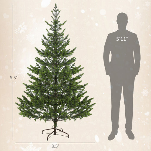 6FT Sparse Artificial Christmas Tree — 1933 Tips, Realistic Cedar, Hinged, Unlit, Steel Base - Monsta Online