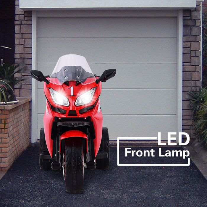 12V Electric Ride - On Motorcycle for Kids - Rechargeable 3 - Wheel Toy with Light - Up Wheels - Monsta Online