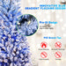 6FT Pre - Lit Blue Flocked Pencil Christmas Tree — 200 Warm LED, 485 Tips, Slim, Metal Stand - Monsta Online