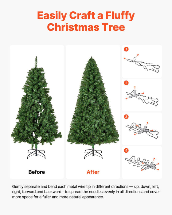 6FT Full Artificial Christmas Tree — 1250 Tips, Metal Base - Monsta Online