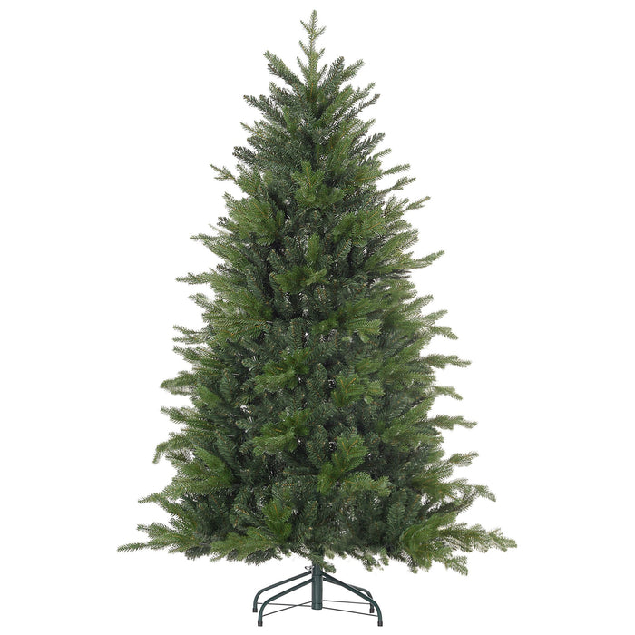 6FT Flocked Artificial Christmas Tree — 1821 Tips, Unlit, Auto - Open Hinged, Wide Full Shape, Metal Base - Monsta Online