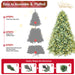 7FT Pre - Lit Blue - Green Artificial Christmas Tree — 700 Warm LED, 2518 Tips, Hinged, Metal Stand - Monsta Online
