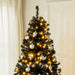 7.5FT Pre - Lit Black Artificial Christmas Tree — 500 Warm LED Lights, 1346 Tips, Hinged, Metal Stand - Monsta Online