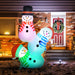 8FT Inflatable Three Stacked Snowmen with LED Lights - Outdoor Christmas Decoration - Monsta Online