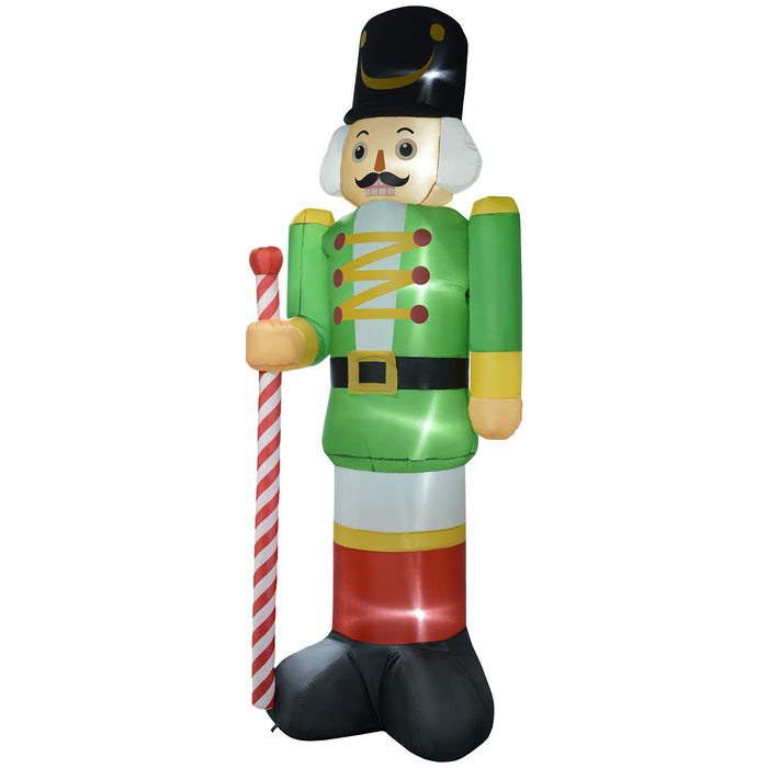 12FT Prelit Inflatable Green Nutcracker Soldier with LED Lights - Outdoor Christmas Decoration - Monsta Online