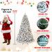 7FT Pre - Lit Flocked Artificial Christmas Tree — 500 Multi - Color LED, 45 Pine Cones, 1124 Tips - Monsta Online