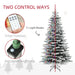 6.5FT Snow Flocked Pre - Lit Artificial Christmas Tree — 400 Dual - Color LEDs, 11 Modes, 990 Tips, Remote - Monsta Online