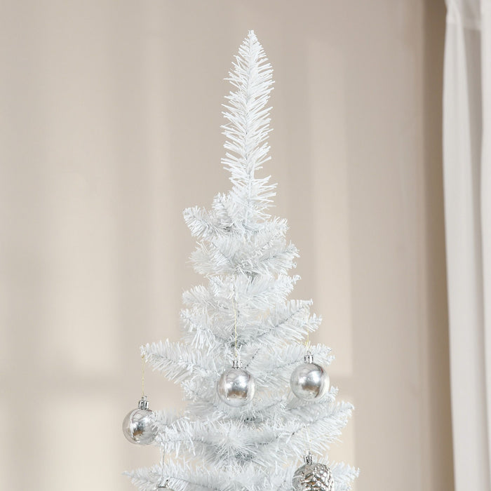 7FT White Pencil Artificial Christmas Tree — 499 Tips, Unlit, Slim Space - Saving, Realistic, Plastic Base - Monsta Online