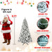 6FT Pre - Lit Flocked Artificial Christmas Tree — 300 Warm White Lights, 779 PVC Tips, Memory Wire, Metal Stand - Monsta Online