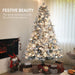 7.5FT Snow Flocked Pre - Lit Artificial Christmas Tree — 500 Warm White Clear Lights, 1530 Tips, UL Listed - Monsta Online