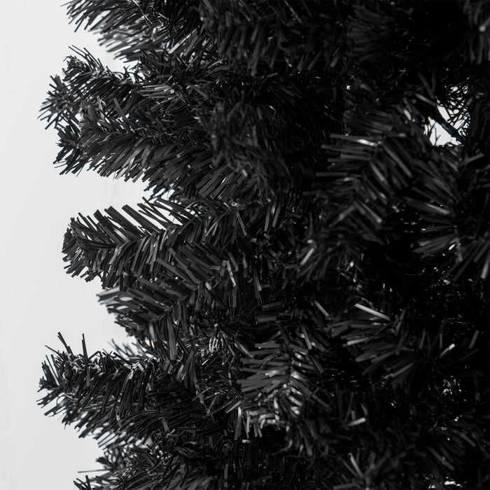 8FT Black Pencil Artificial Christmas Tree — 1168 Tips, Slim Space - Saving, Unlit, Steel Base - Monsta Online