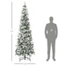7.5FT Snow Flocked Pencil Artificial Christmas Tree — 668 Tips, Auto - Open Pop - Up, Slim, Steel Base - Monsta Online