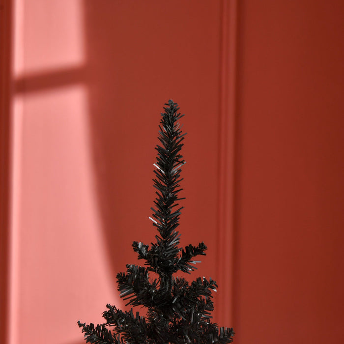5FT Black Pencil Artificial Christmas Tree — 294 Tips, Unlit, Slim Space - Saving, Plastic Stand - Monsta Online