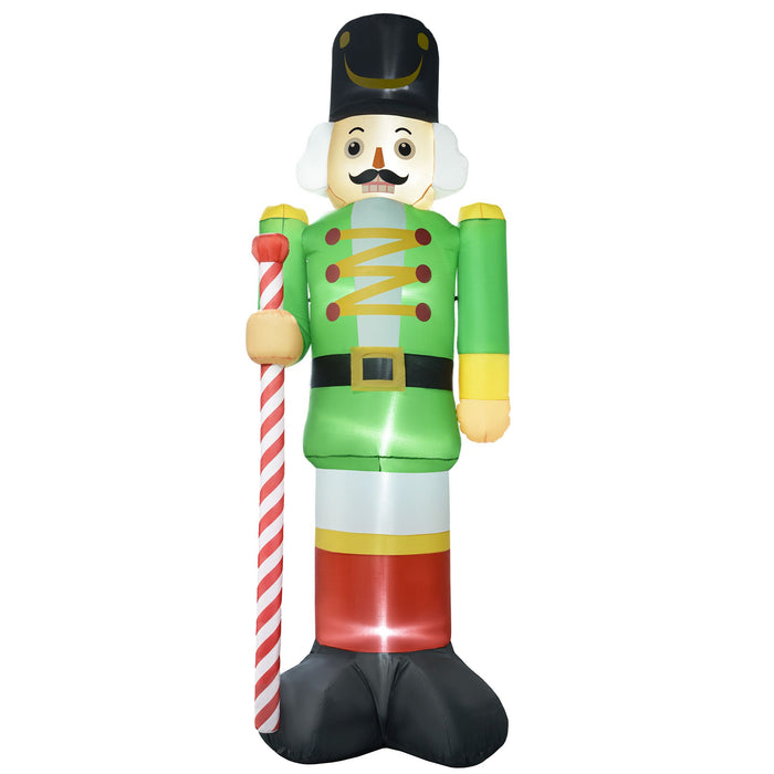 12FT Prelit Inflatable Green Nutcracker Soldier with LED Lights - Outdoor Christmas Decoration - Monsta Online