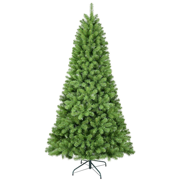 8FT Artificial Christmas Tree — Full, Memory Wire, 1430 Tips, Hinged PVC, Metal Stand - Monsta Online