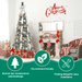 6FT Pop‑Up Flocked Pre‑Lit Artificial Christmas Tree — 150 LEDs, Ornament Kit, Metal Stand - Monsta Online