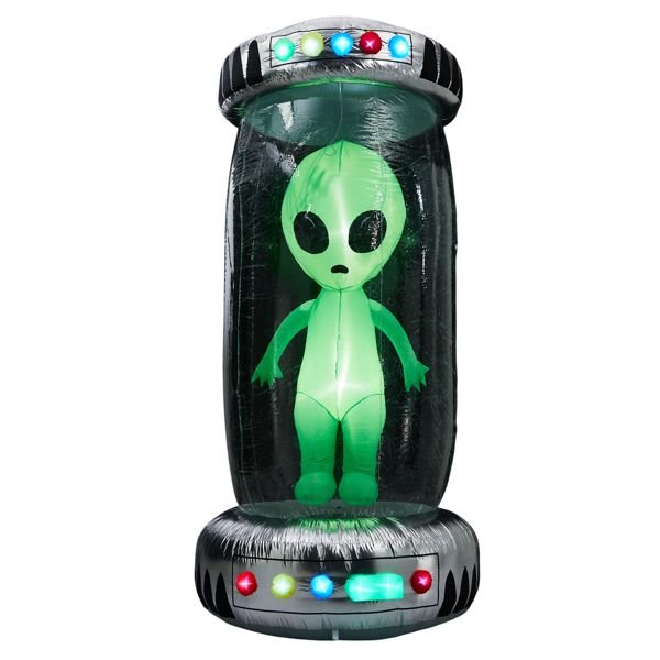 8.2FT Halloween Inflatable UFO with Alien and RGB LED Lights - Monsta Online