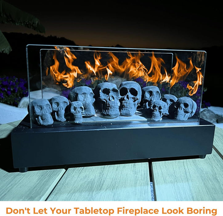 Halloween Ceramic Skull Fire Pit Decoration – 7pcs Reusable for Fireplace and Bonfire - Monsta Online