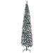 9FT Snow Flocked Slim Pencil Artificial Christmas Tree — 1014 Tips, Unlit, Hinged, Foldable Steel Base - Monsta Online