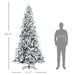 9FT Flocked Artificial Christmas Tree — 2068 Downswept Cedar Tips, Snow, Unlit, Auto - Open, Steel Base - Monsta Online