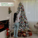 7.5FT Snow Flocked Pre - Lit Artificial Christmas Tree — 500 Warm White Clear Lights, 1530 Tips, UL Listed - Monsta Online