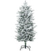 4.5FT Snow Flocked Pencil Artificial Christmas Tree — 267 Tips, Unlit, Auto - Open, Hinged, Steel Base - Monsta Online