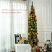 8FT Pencil Pre - Lit Artificial Christmas Tree — 300 Warm White LEDs, 618 Tips, Slim, Green - Monsta Online