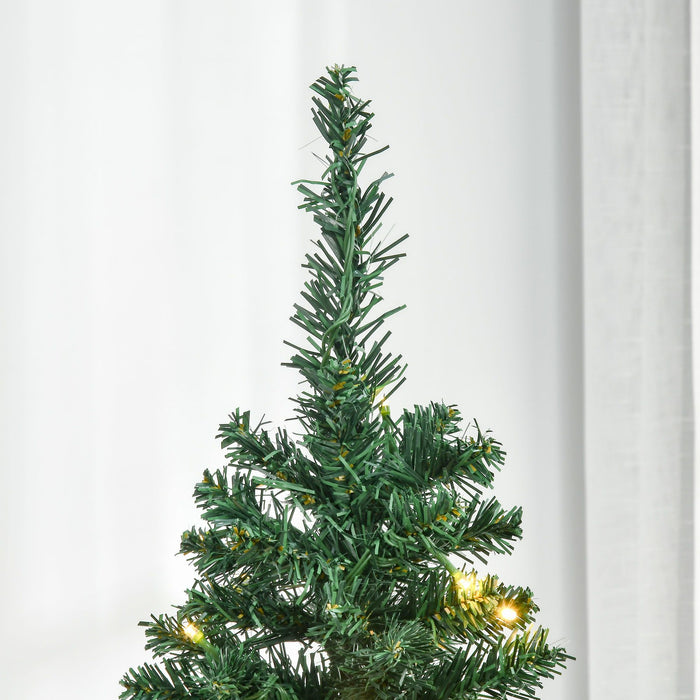 5FT Noble Fir Pencil Pre - Lit Artificial Christmas Tree — 110 Warm White LEDs, 294 Tips, Slim Space - Saving - Monsta Online