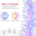 7FT White Pencil Pre - Lit Artificial Christmas Tree — 250 Multi - Color LEDs, 500 Tips, 8 Light Modes, Space - Saving - Monsta Online