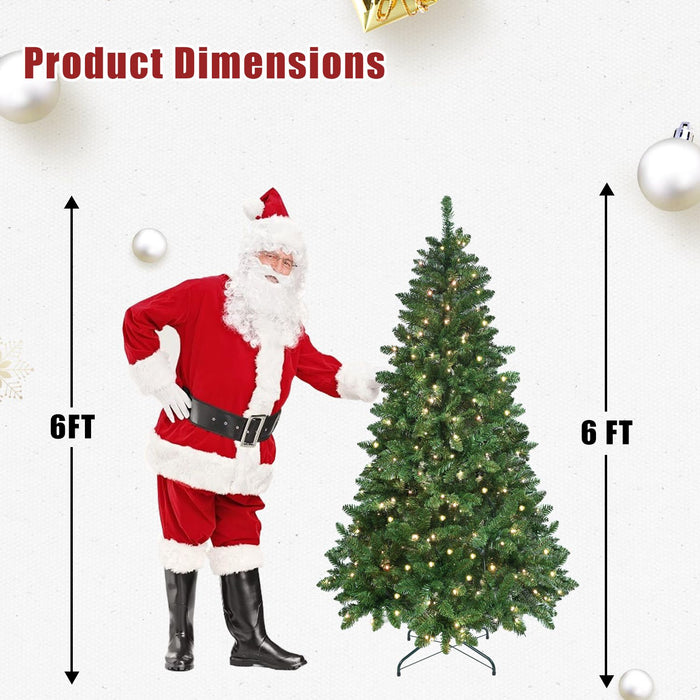 6FT Pre - Lit Smart Artificial Christmas Tree — 300 WiFi RGB LED, Music Sync, App Control, Hinged, Metal Stand - Monsta Online